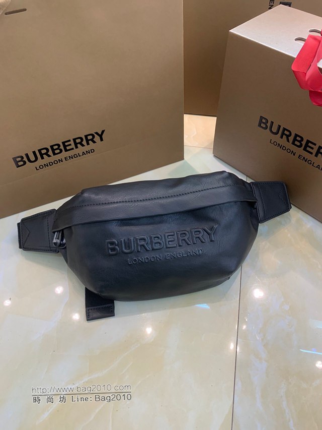 Burberry專櫃新款腰包 巴寶莉男士全皮腰包挎包胸包  db1216